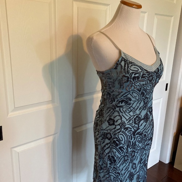 Free People Blue Burn Out Velvet Size 4 Dress - Picture 5 of 5